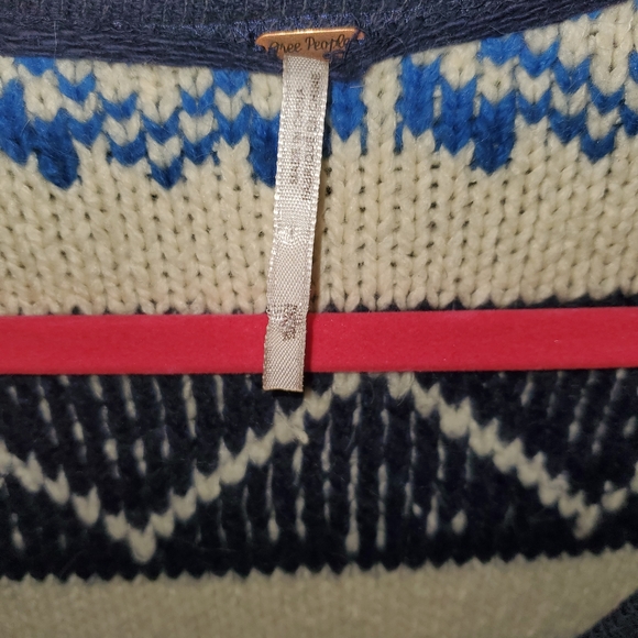 Free People Blue White Nordic Sweater - Picture 5 of 10